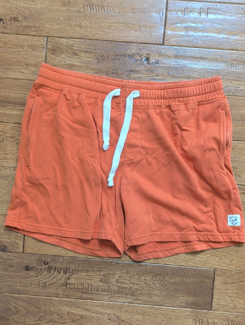 Maamgic Casual Orange Terry Sweater Drawstring Shorts